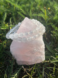 Clear Quartz bracelet with 8mm natural translucent gemstone beads
