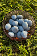 Angelite tumbled stone with soft blue natural coloring