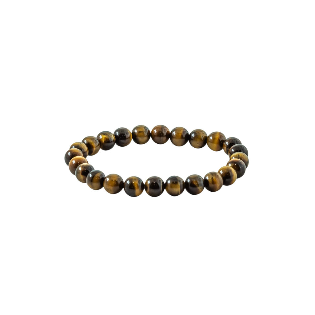 Natural Tiger Eye gemstone bracelet with honey, caramel, and amber tones