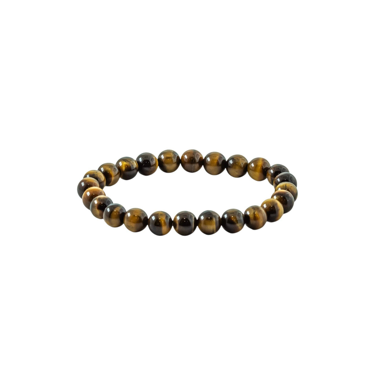 Natural Tiger Eye gemstone bracelet with honey, caramel, and amber tones