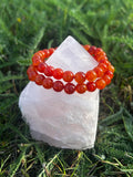 Fire Agate bracelet with 8mm natural red and orange gemstone beads