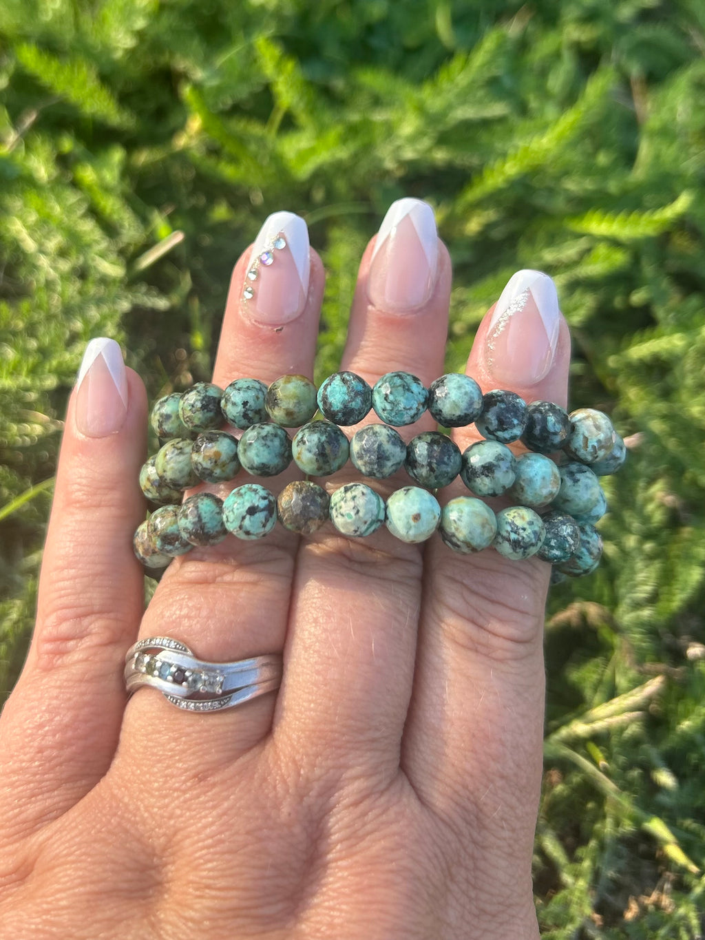 African Turquoise Faceted Bracelet | 8mm Natural Gemstone