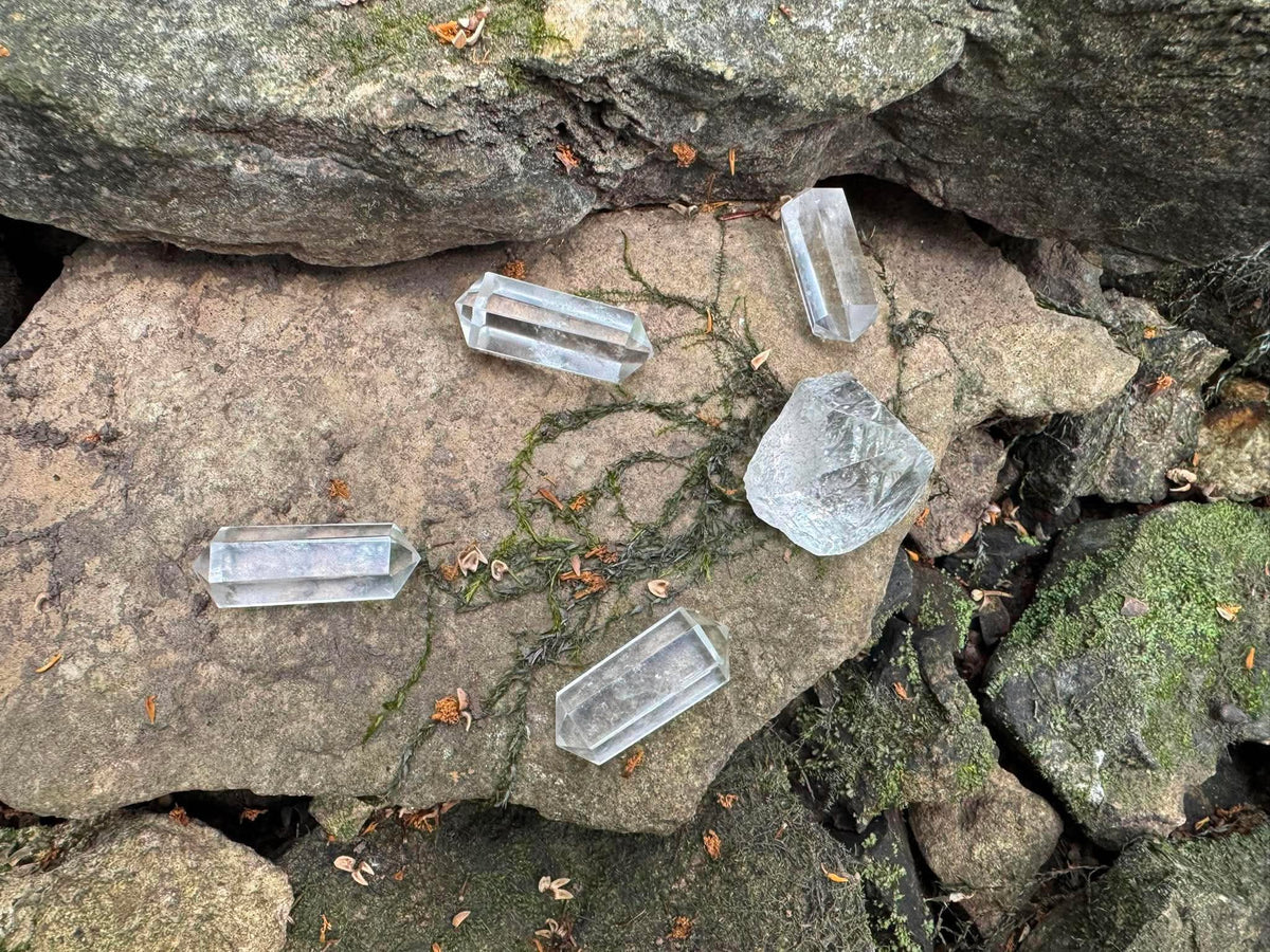 Polished Clear Quartz double terminated points with natural clarity