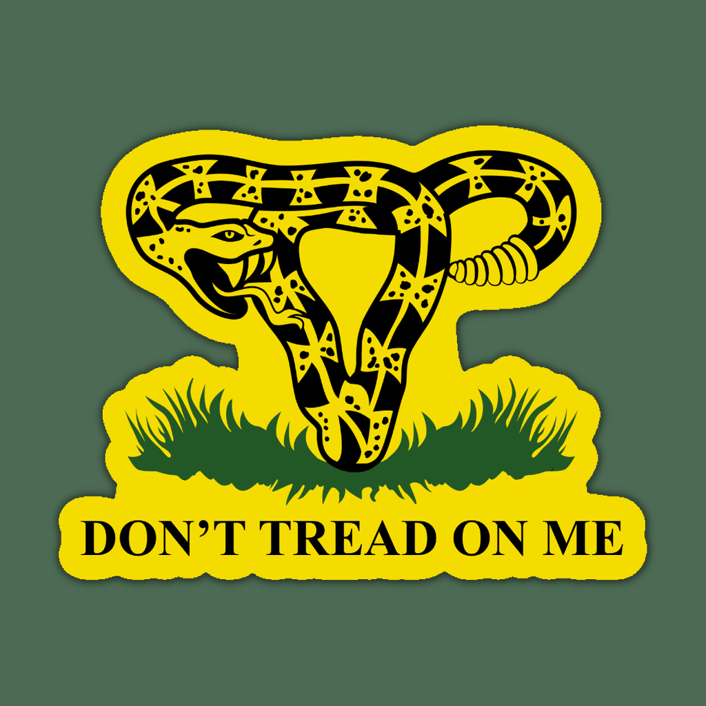 Yellow and black snake logo with 'Don't Tread on Me' text on a green background
