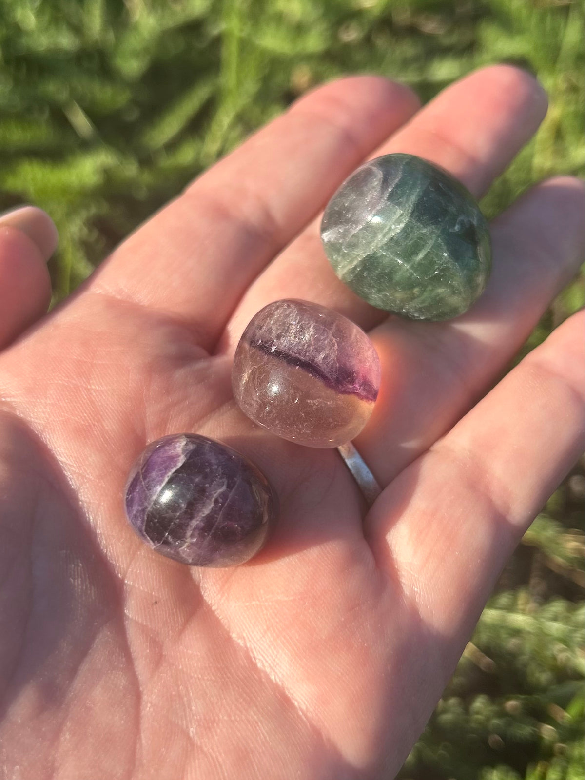 Rainbow Fluorite Tumbled Stones