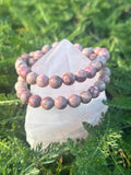 Chrysanthemum Stone Bracelet | 8mm Natural Gemstone