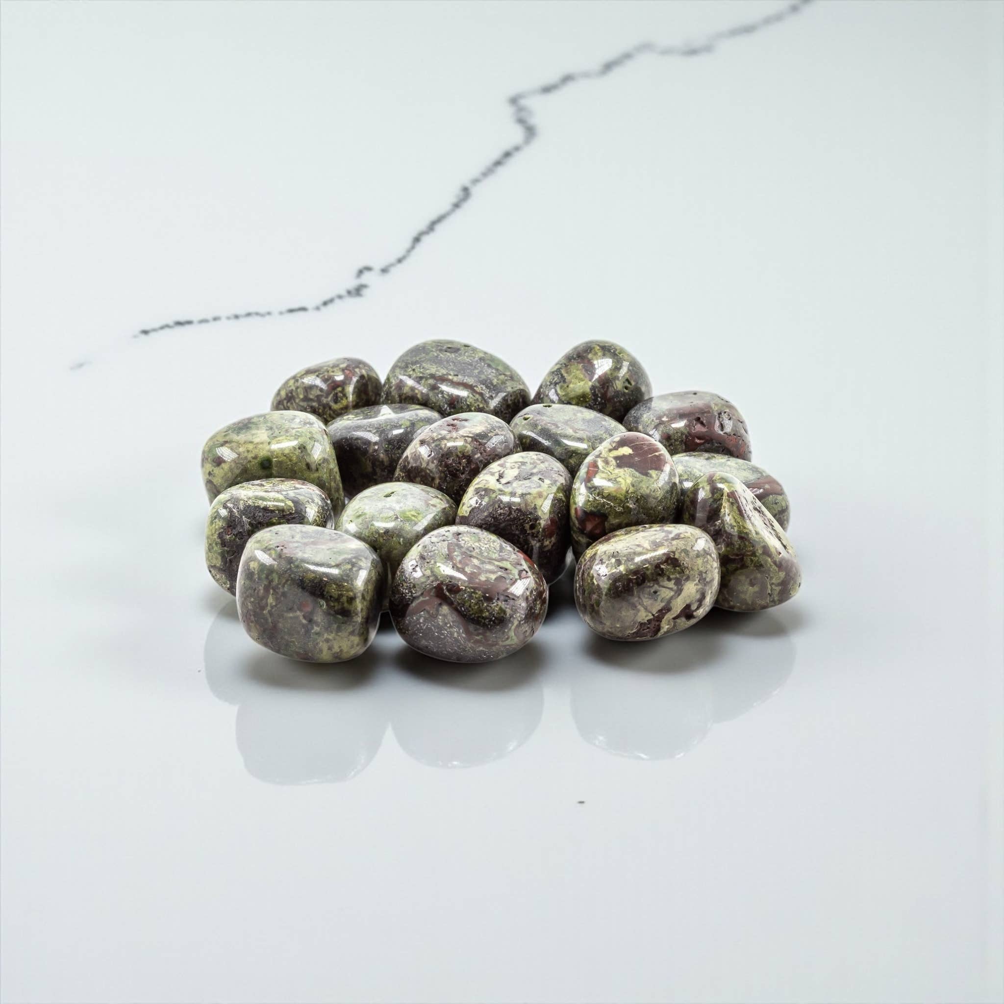 Dragon Bloodstone tumbled stone for crystal collections and spiritual practice