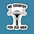 No Country for Old Men feminist uterus sticker with moon phases and celestial design, 3-inch vinyl sticker