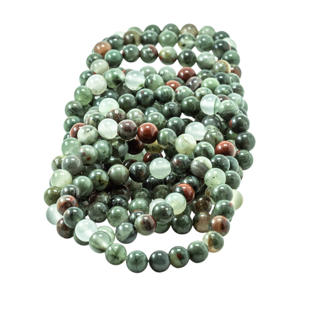 8mm Bloodstone elastic stretch bracelets with unique natural patterns