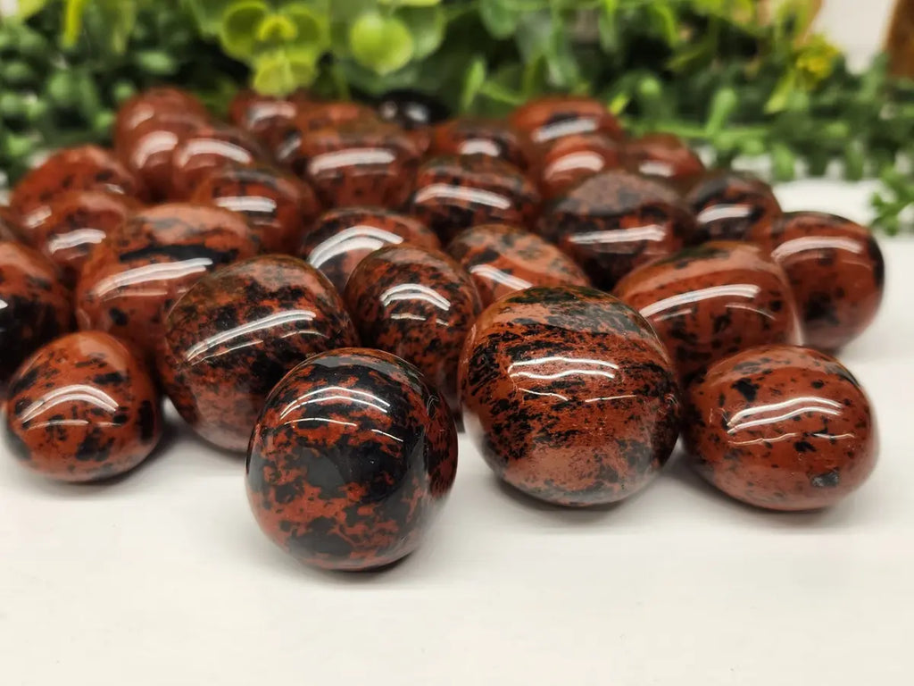 Natural Mahogany Obsidian volcanic glass with black and brown swirls