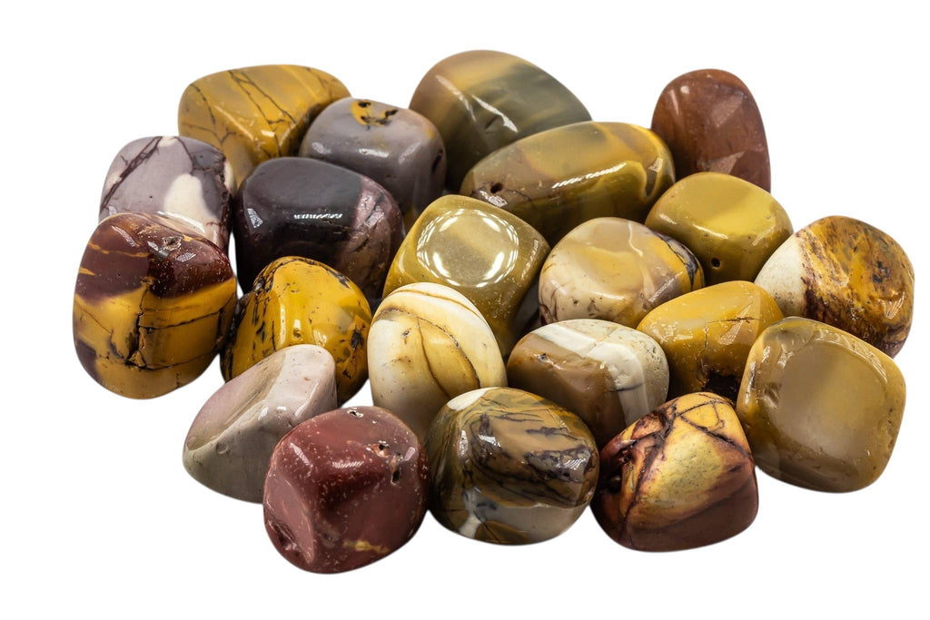 Mookaite Jasper tumbled stones with unique natural markings